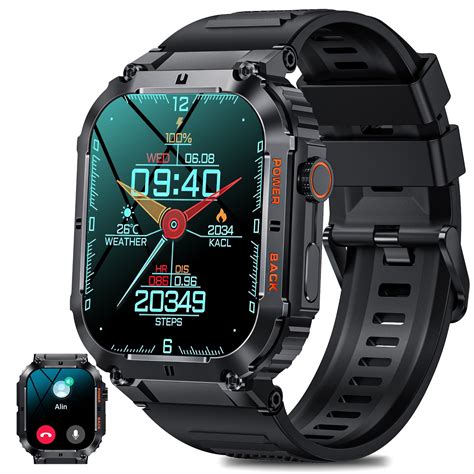 Eigiis Military Smart Watches For Men 1 96” Hd Rugged Smart Watch Answer Dial Calls Outdoor