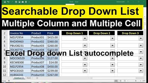 Searchable Drop Down List In Excel Using Formula Excel Multi Select