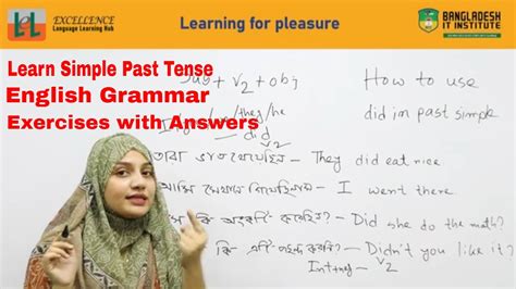 Learn Simple Past Tense English Grammar Exercises With Answers Youtube