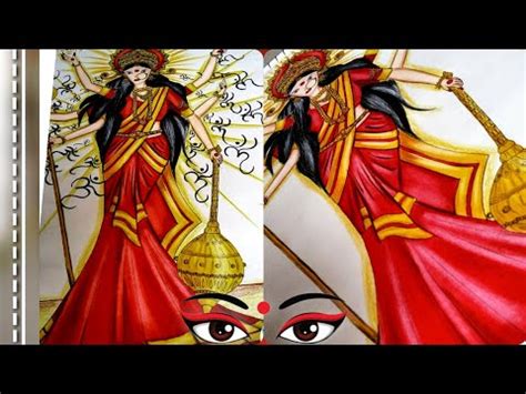 Durga Mata Navratri Special Drawing With Pencil Colors Durgamataji