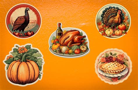 Vintage Thanksgiving Stickers Retro Thanksgiving Stickers Journal