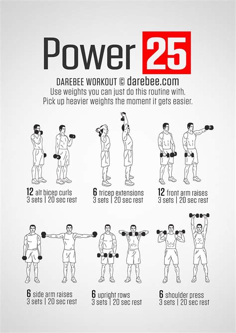 Power 25 Workout Dumbell Workout Bodyweight Workout Fitness Body