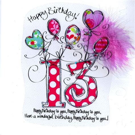More images for birthday wishes for a 13 year old granddaughter » Card - Age - 13th Birthday Pink Balloons | Happy birthday teenager, Old birthday cards, Happy ...