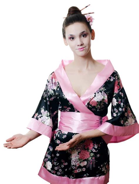 La Bella Ragazza Con Un Trucco Del Giapponese Fotografia Stock Immagine Di Asia Vestiti 25393506