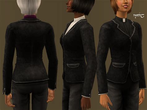 Mod The Sims Tab Collared Clergy Shirt For Adult And Elder Women