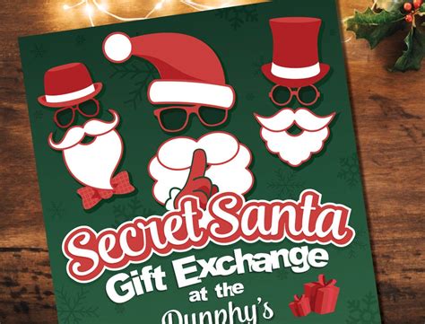 Custom Secret Santa Invite Printable Invite Secret Santa Etsy