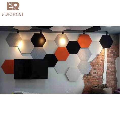 Hexagon Colorful Decoration Sound Absorbing Polyester Acoustic Ceiling