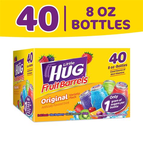 Little Hug Fruit Barrels Original Kids Drinks Variety Pack 40 Count