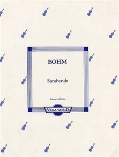 Bohm Arnold Sarabande Viola And Piano Metzler Violin Shop