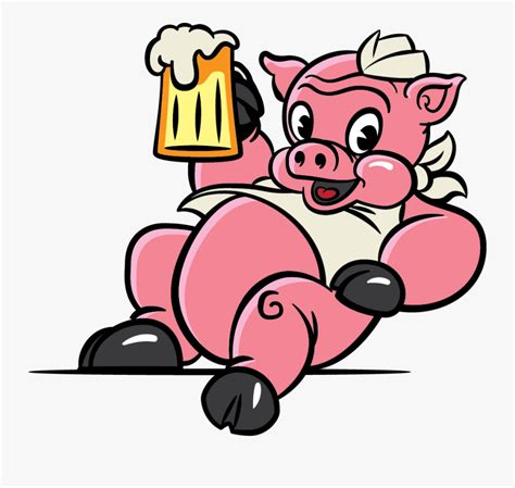 Clip Art Bbq Pig Clip Art Pig Drinking Beer Cartoon
