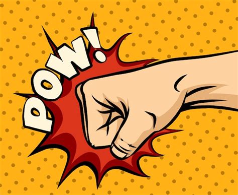 Free Vector Fist Hitting Fist Punching In Pop Art Style