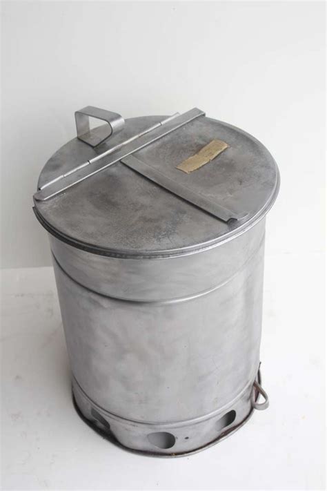 1930s Original Industrial Metal Trash Can 4 Available At 1stdibs