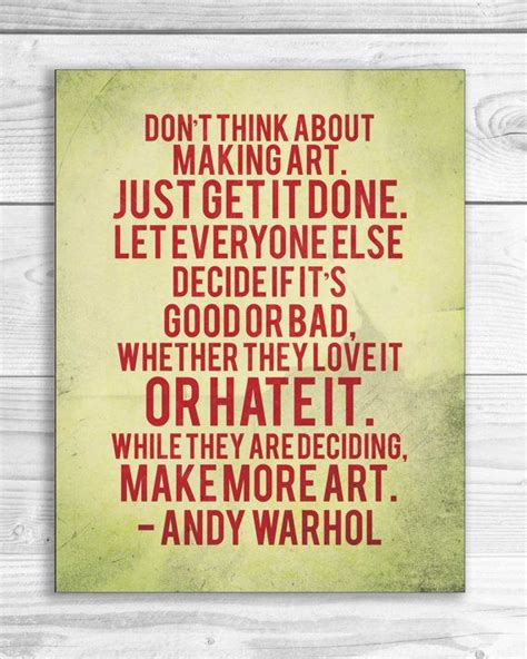 Andy Warhol Quote Print Art Quote Poster 11 X 14