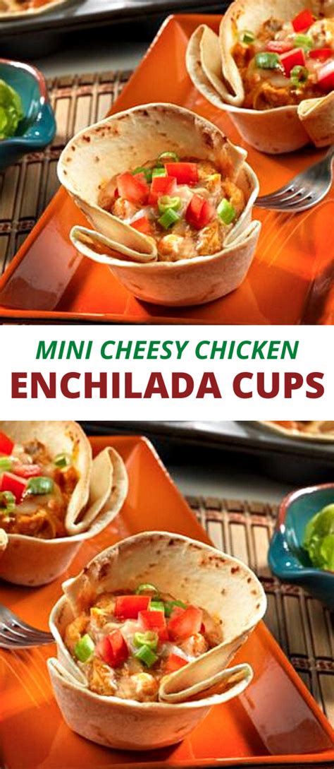 Mini Cheesy Chicken Enchilada Tortilla Cups Recipe Mom Spark Mom