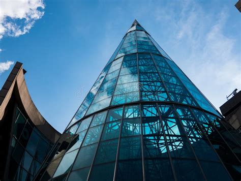 Beautiful Modern Architecture On This Curved Glass Building Stock Photo