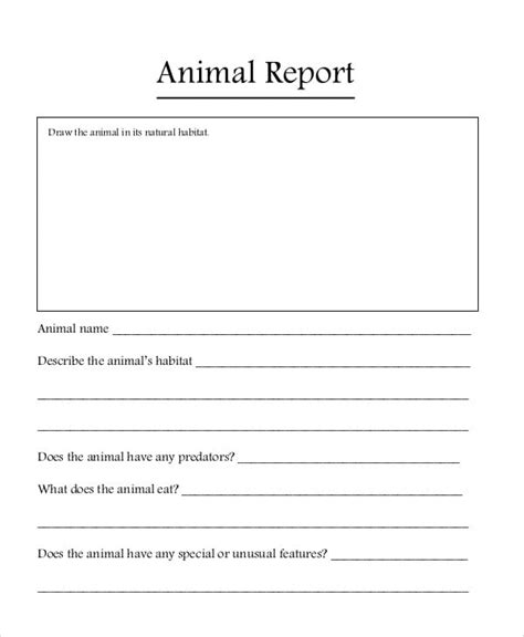 Animal Research Project Template Free Printable Templates