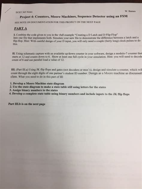 I have created a bit sequence detector (for sequence 1110) using vhdl. Solved: W. Barnes ECET 365 Notes Project 4: Counters, Moor ...