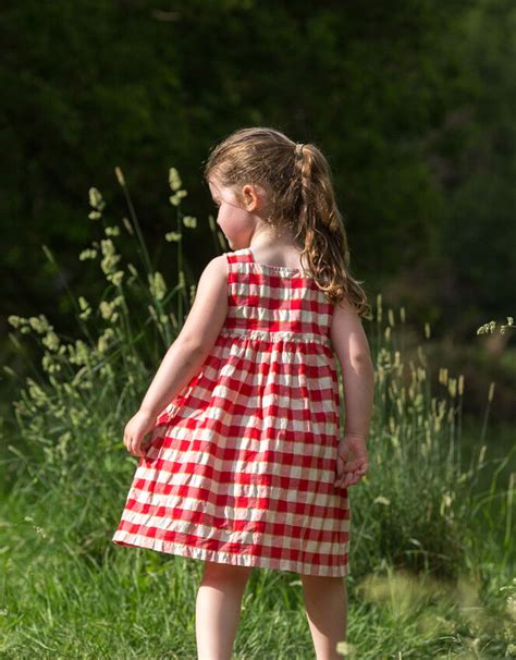 Little Green Radicals Check Pinny Dress Red