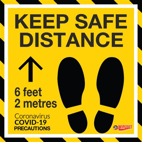 Keep Safe Distance Floor Graphic Wipeout