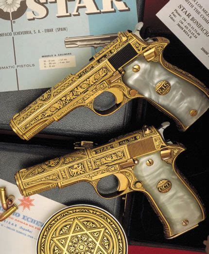 Looking for the best gold guns wallpaper ak 47? Set of gold damascened Star pistols with pearl grips ...