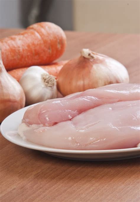 Raw White Chicken Meat Stock Photo Image Of Stuff Garlic 16775130