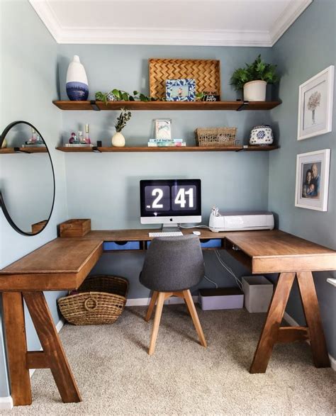 Diy Built In U Shaped Desk Office Interior Design Desk Nook Home Decor