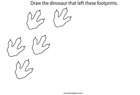 Printable Dinosaur Footprint Coloring Pages