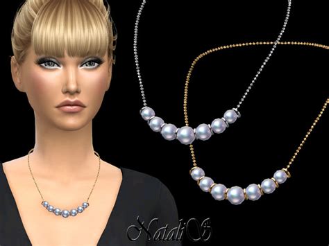 The Sims Resource Natalisgraduated Pearl And Circle Necklace