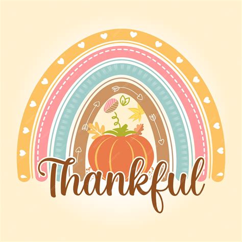 Premium Vector Thankful Retro Rainbow Thanksgiving Svg T Shirt Design