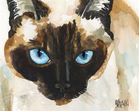 Siamese Cat Ts Siamese Cat Art Print Watercolor Painting Pop Art