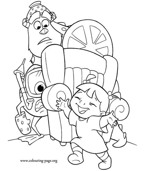 Coloring pages, some of the outfits sulley and mike made boo wear before deciding on the monster costume was that of a princess, a witch, a clown, and a doctor. Boo From Monsters Inc Coloring Pages - Coloring Home
