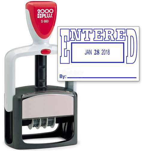 2000 Plus Heavy Duty Style 2 Color Date Stamp With Entered Self Inking