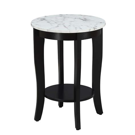 Convenience Concepts American Heritage White Faux Marble And Black