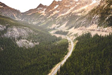 High Viewpoint Of The North Cascades Scenic Byway In Washington State