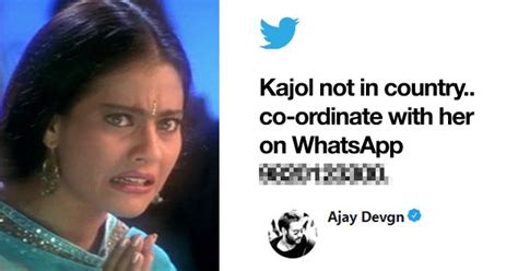 Ajay Devgn Shares Kajols Phone Number In A Cryptic Tweet And Twitter
