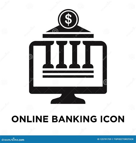 Online Banking Icon Vector Isolated On White Background Logo Co Stock