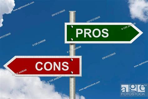 Pros Versus Cons Stock Photo Picture And Low Budget Royalty Free