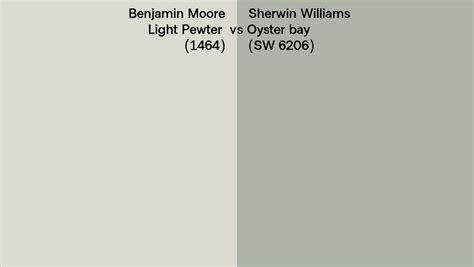 Benjamin Moore Light Pewter 1464 Vs Sherwin Williams Oyster Bay SW