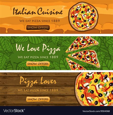Pizza Banners Set Royalty Free Vector Image Vectorstock