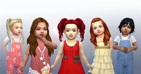 Mystufforigin Toddlers Hair Pack 4 Sims 4 Hairs Toddler Hair Hair