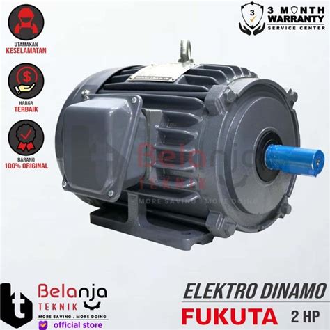 Jual Mesin Dinamo Electro Motor Fukuta 2 Hp 3 Phase 4 Pole Di Lapak