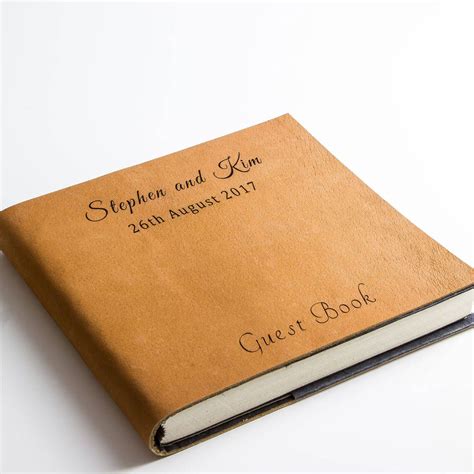 Personalized Leather Guest Book Two Sizes Available Leather Guest