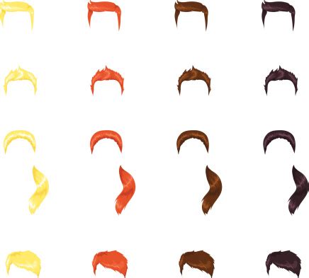 Linear flat people faces vector illustration. Male Hairstyles Stock Illustration - Download Image Now ...