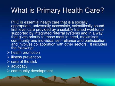 Ppt Primary Health Care Powerpoint Presentation Free Download Id