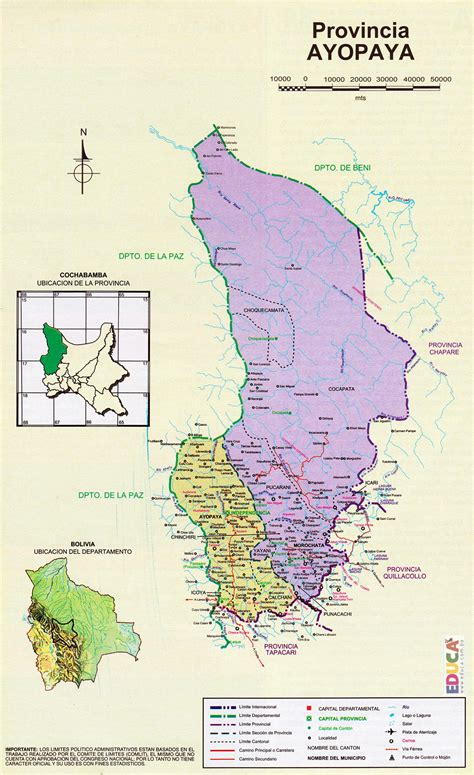 Provincia Ayopaya Mapa Departamento De Cochabamba Historia