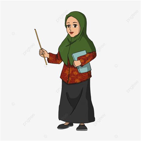 Kartun Islami Hd Transparent Ilustrasi Kartun Guru Sekolah Islami