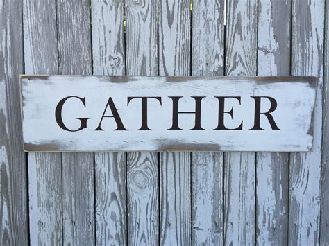 Gather Sign 70 Color Options Rustic Wood Sign Reclaimed