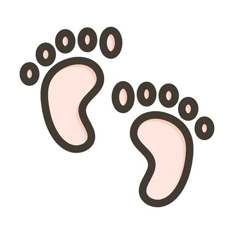 Baby Feet Vector Thick Line Filled Colors Icon For Personal And