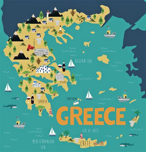 Greece Map Of Major Sights And Attractions