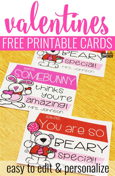 Printable Teacher Valentine Cards Free Printable Word Searches